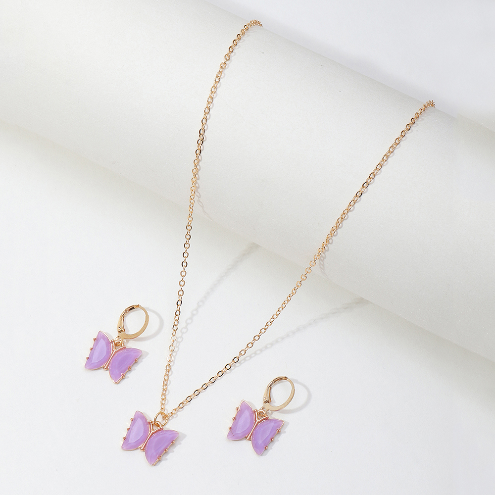 Butterfly Alloy Pendant Children's Necklace Set Wholesale display picture 2