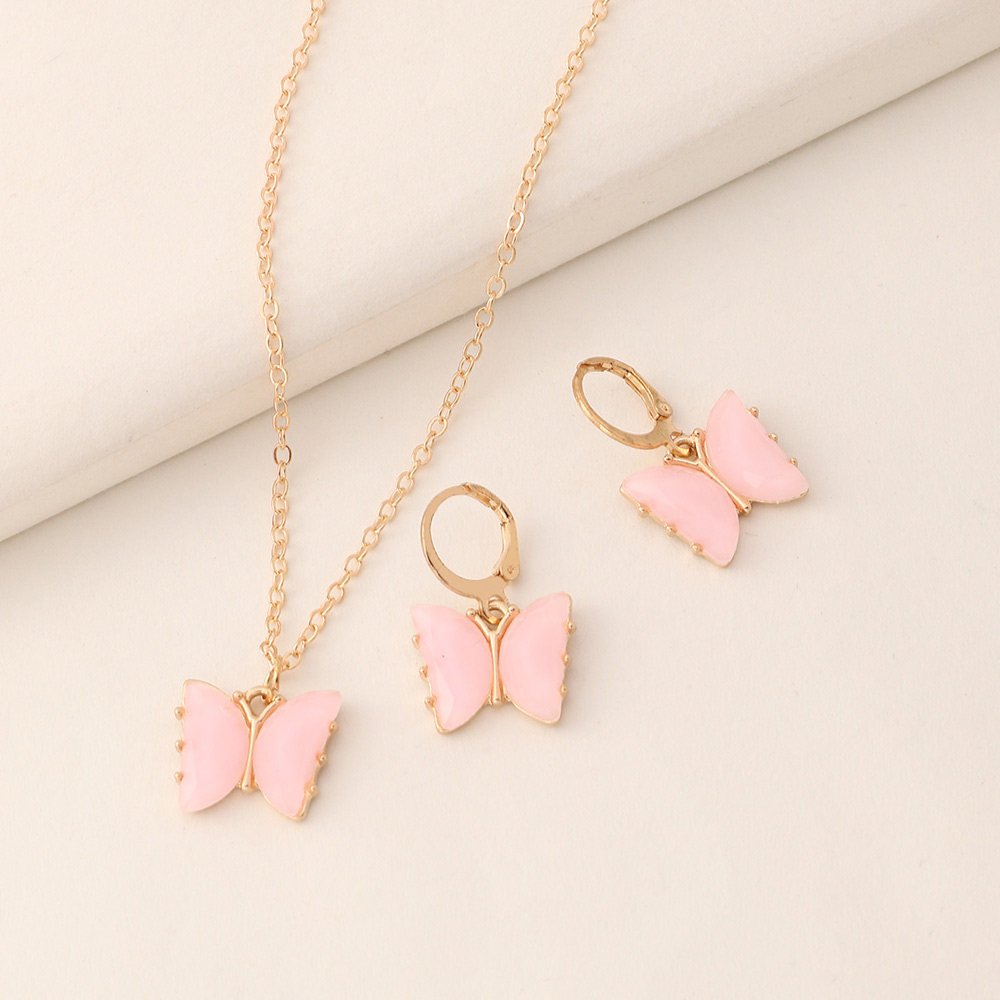 Butterfly Alloy Pendant Children's Necklace Set Wholesale display picture 6