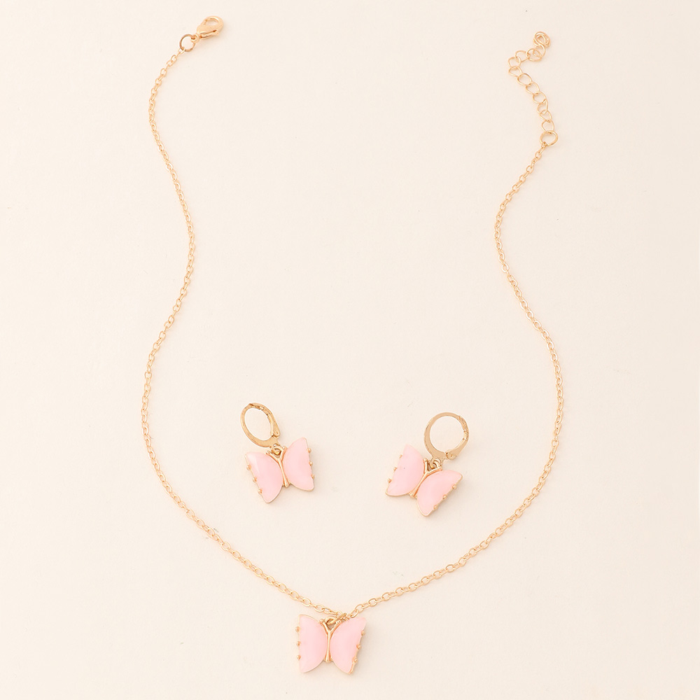 Butterfly Alloy Pendant Children's Necklace Set Wholesale display picture 7