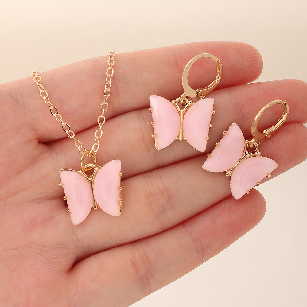 Butterfly Alloy Pendant Children's Necklace Set Wholesale display picture 8