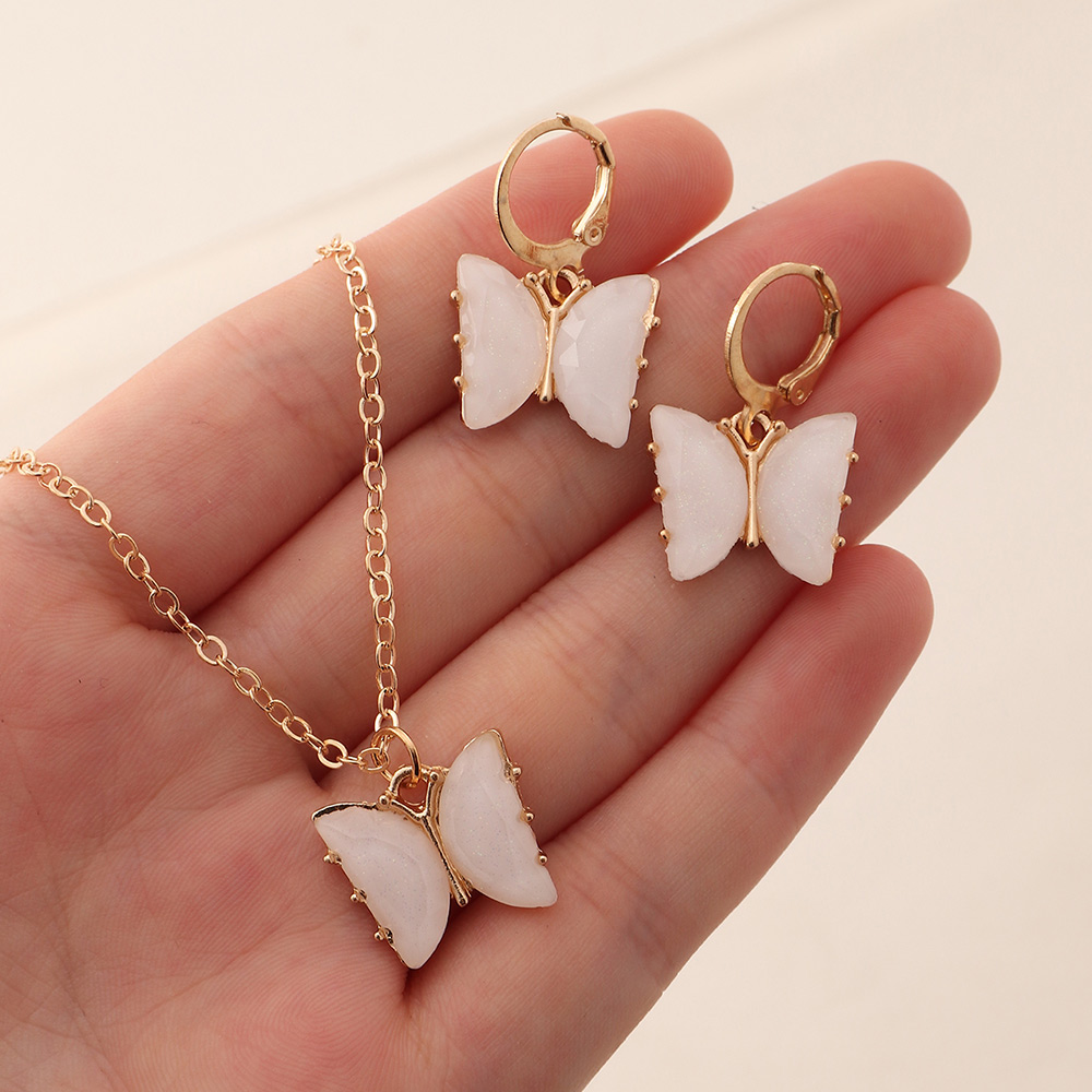 Butterfly Alloy Pendant Children's Necklace Set Wholesale display picture 12
