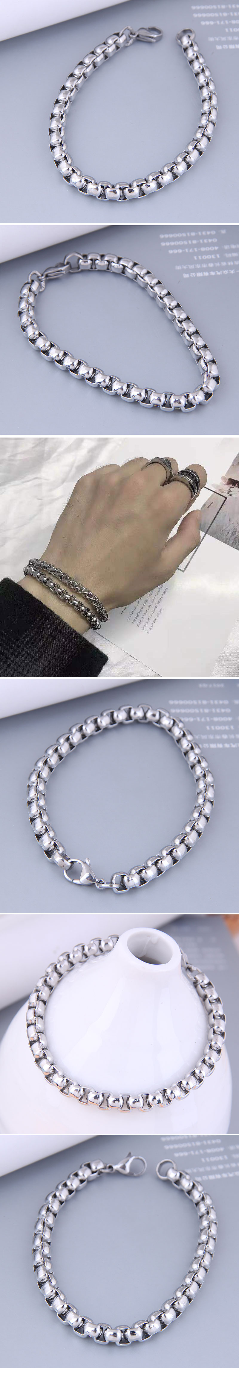Korean Steel Fashion Hip-hop Simple Stainless Steel Metal Bracelet display picture 1