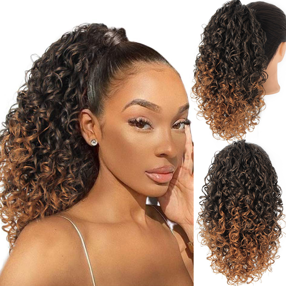 European And American Wave Small Curly Wig Piece Chemical Fiber Wig Female Stretch Mesh Ponytail display picture 6