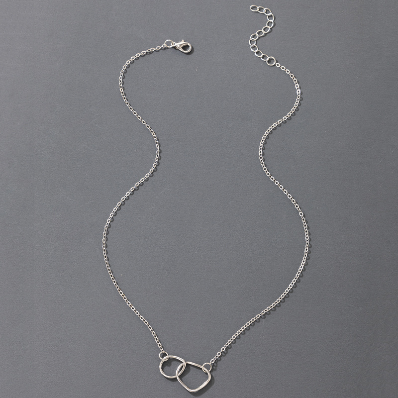 Einfache Europäische Und Amerikanische Halskette Mit Geometrischem Schnallenanhänger Aus Silber display picture 6