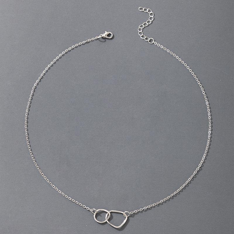 Einfache Europäische Und Amerikanische Halskette Mit Geometrischem Schnallenanhänger Aus Silber display picture 7