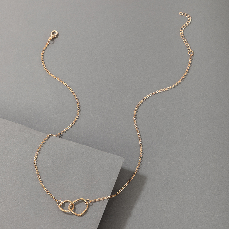 Einfache Europäische Und Amerikanische Halskette Mit Geometrischem Schnallenanhänger Aus Silber display picture 11
