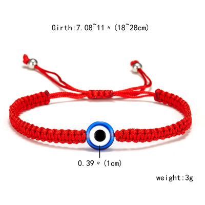 New Blue Eye Armband Evil Eye Red Rope Geflochtenes Verstellbares Armband Großhandel display picture 2