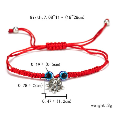 New Blue Eye Armband Evil Eye Red Rope Geflochtenes Verstellbares Armband Großhandel display picture 4