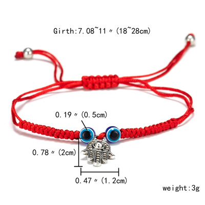 New Blue Eye Bracelet Evil Eye Red Rope Braided Adjustable Bracelet Wholesale display picture 4