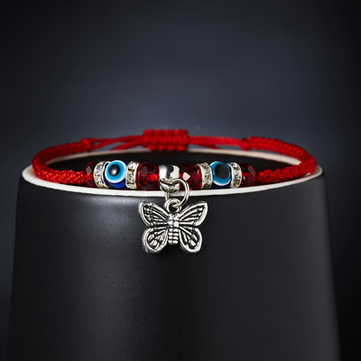 New Blue Eye Bracelet Evil Eye Red Rope Braided Adjustable Bracelet Wholesale display picture 8