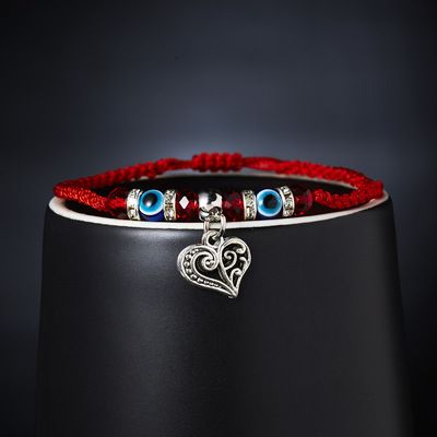 New Blue Eye Armband Evil Eye Red Rope Geflochtenes Verstellbares Armband Großhandel display picture 16