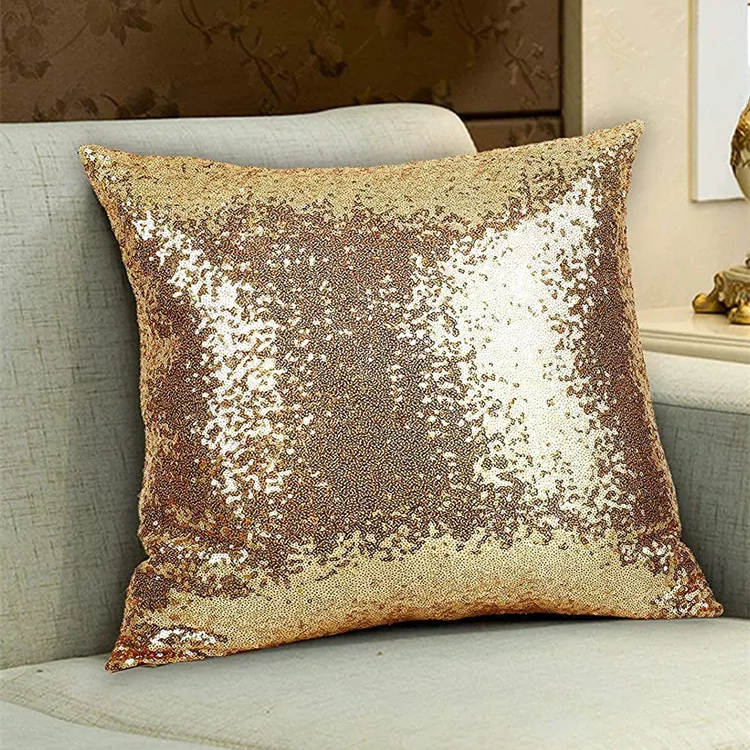 Classic Elegant Retro Gold 45cm Sequined Cushion Cover display picture 6
