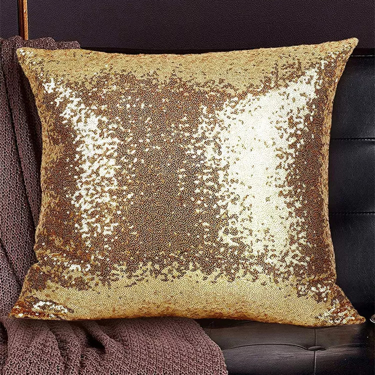 Classic Elegant Retro Gold 45cm Sequined Cushion Cover display picture 7