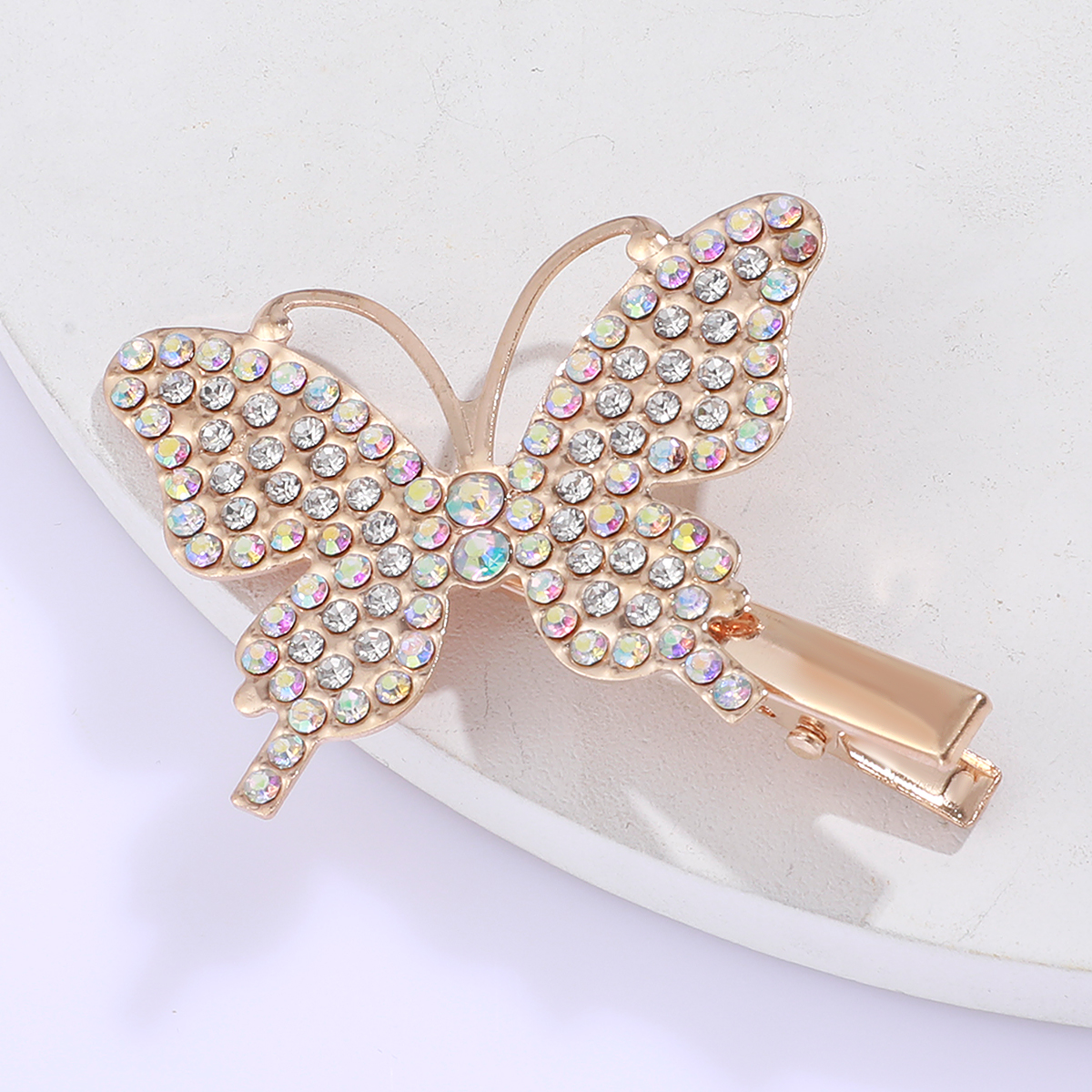 Rose Golden Tide Rhinestone Inlaid Butterfly Shape Hairpin Fashion Lady Hairpin display picture 4
