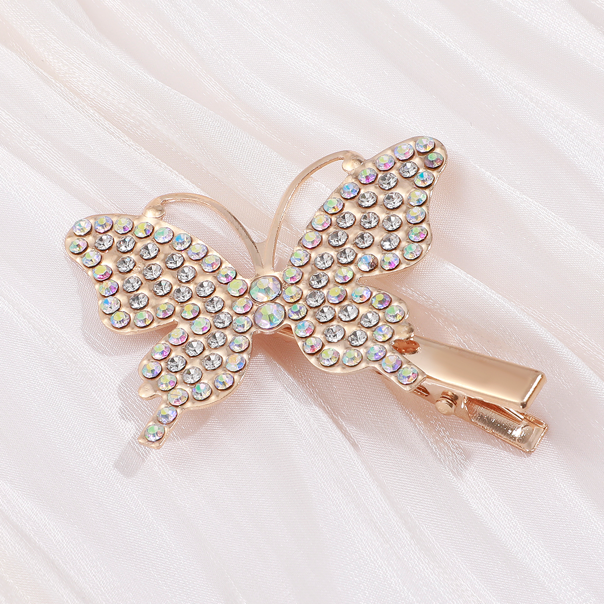 Rose Golden Tide Rhinestone Inlaid Butterfly Shape Hairpin Fashion Lady Hairpin display picture 6