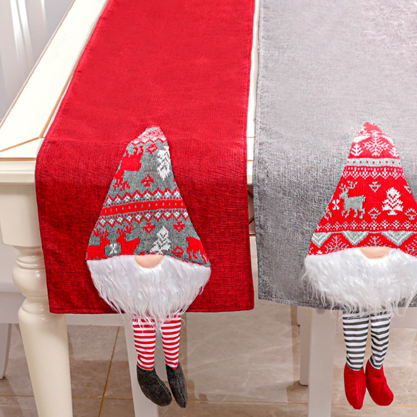 Christmas Decoration Faceless Doll Rudolph Dining Table Cloth Red display picture 4