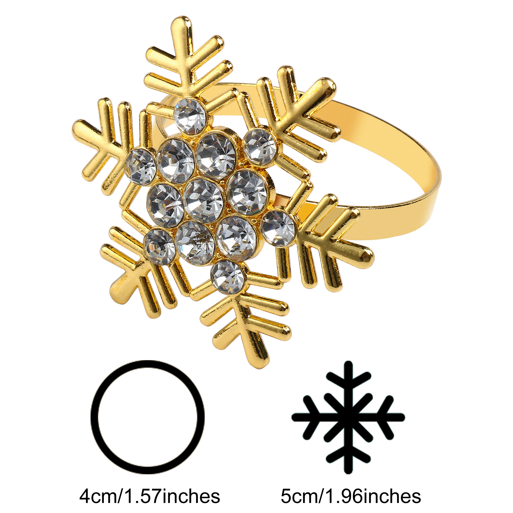2 Golden Snowflake Christmas Napkin Circles display picture 3