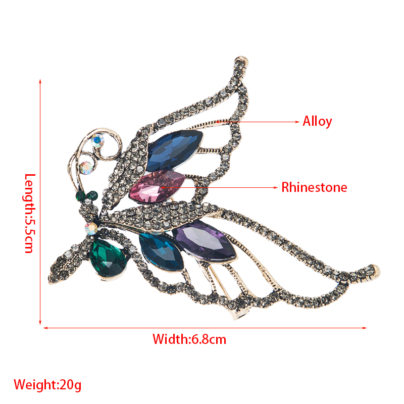 Korean Fashion Hollow Butterfly Brooch Jewelry Alloy Inlaid Rhinestone Creative Brooch display picture 1