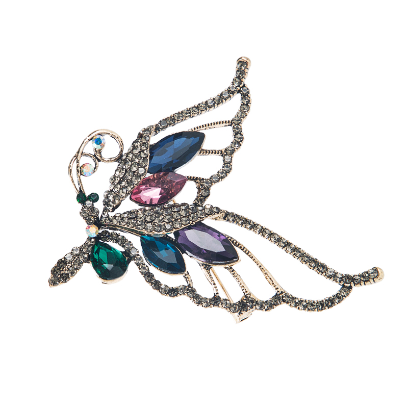 Korean Fashion Hollow Butterfly Brooch Jewelry Alloy Inlaid Rhinestone Creative Brooch display picture 7