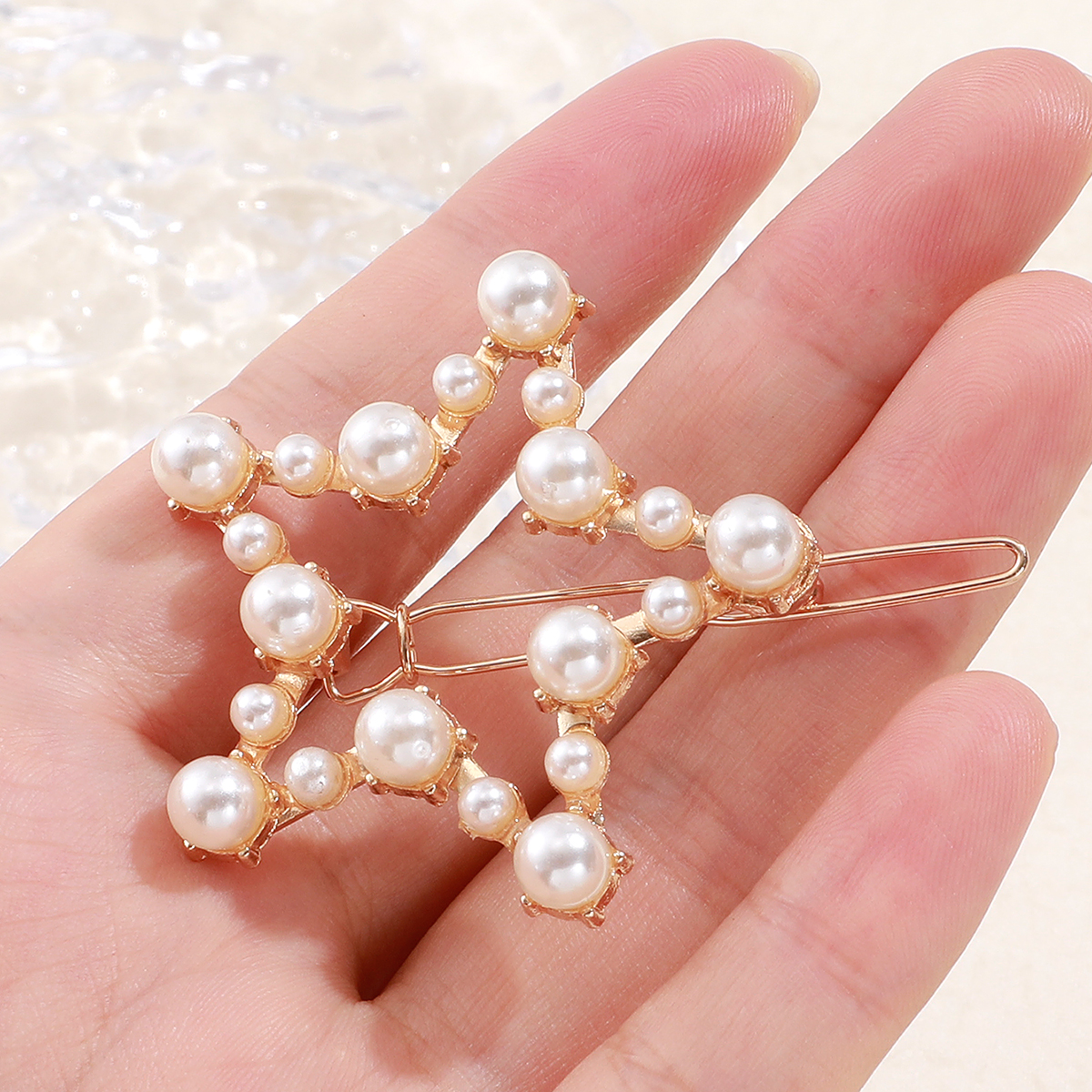 Star Shape Metal Inlaid Pearl Pearl Hairpin Hair Accessories display picture 2