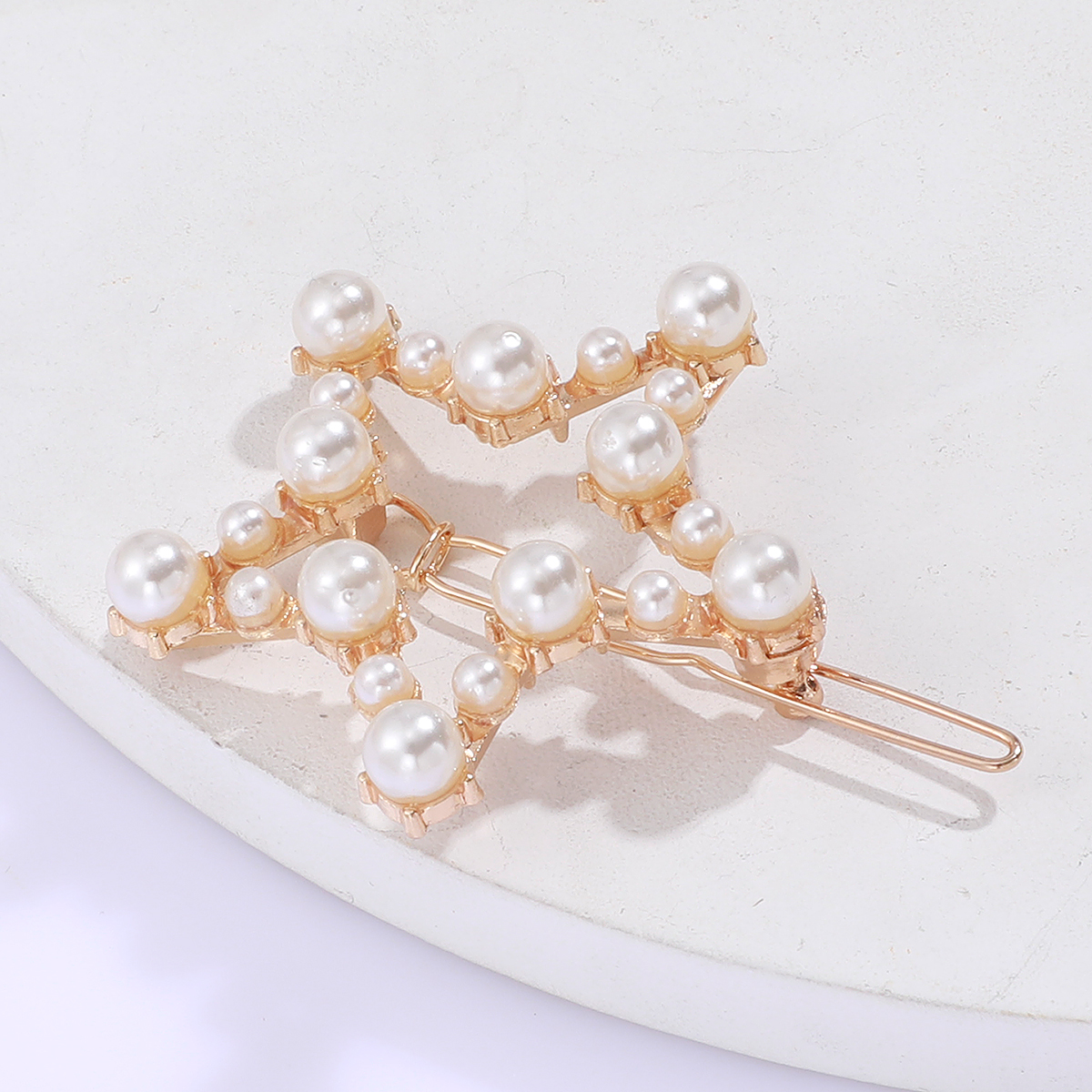 Star Shape Metal Inlaid Pearl Pearl Hairpin Hair Accessories display picture 4