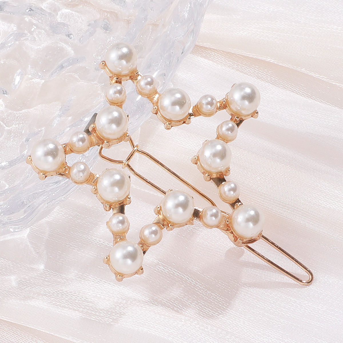 Star Shape Metal Inlaid Pearl Pearl Hairpin Hair Accessories display picture 5