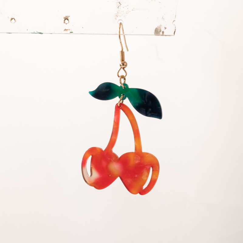 Ethnic Resin Fruit Ear Hook Geometric Irregular Cherry Earrings display picture 6