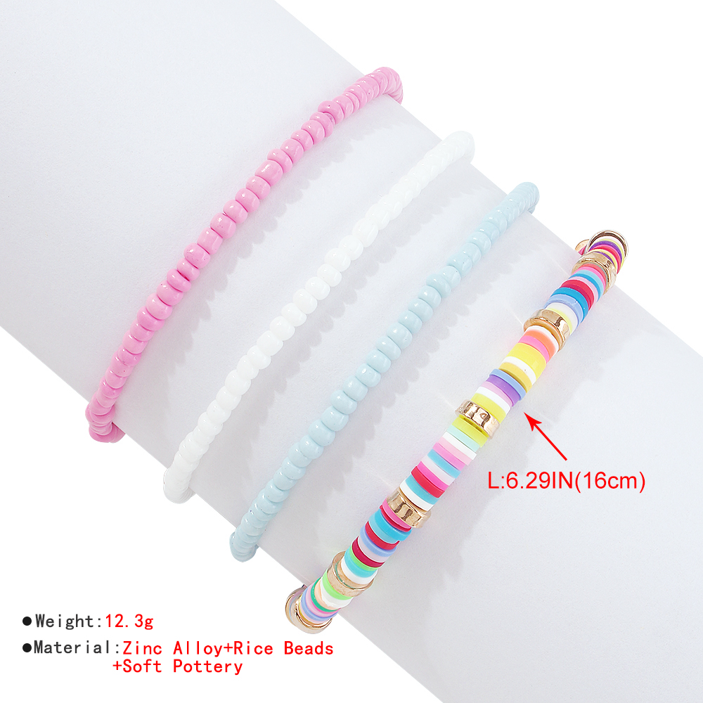 Simple Color Beads Simple Retro Bracelet Set display picture 1