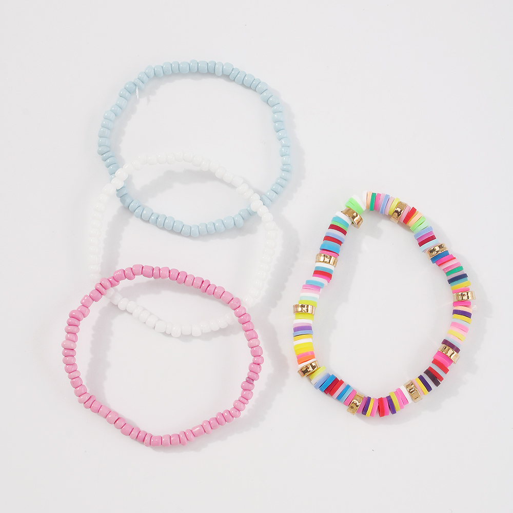 Simple Color Beads Simple Retro Bracelet Set display picture 2