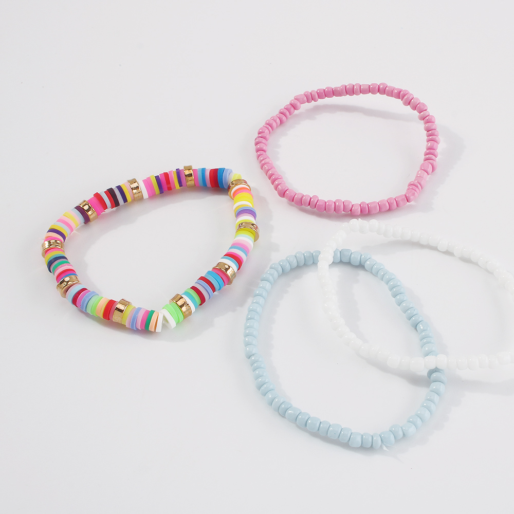 Simple Color Beads Simple Retro Bracelet Set display picture 3