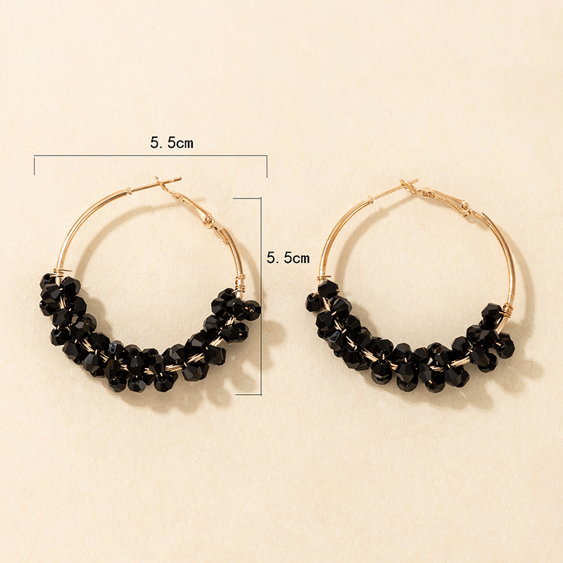 Fashion Pearl Beaded Round Ring Earring Beads Alloy Geometric Earrings display picture 1