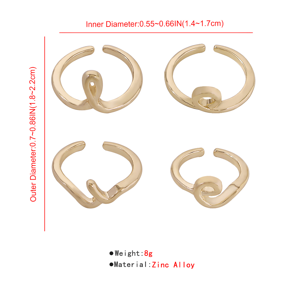 Simple Geometric Twisted Fashion Set Ring display picture 1