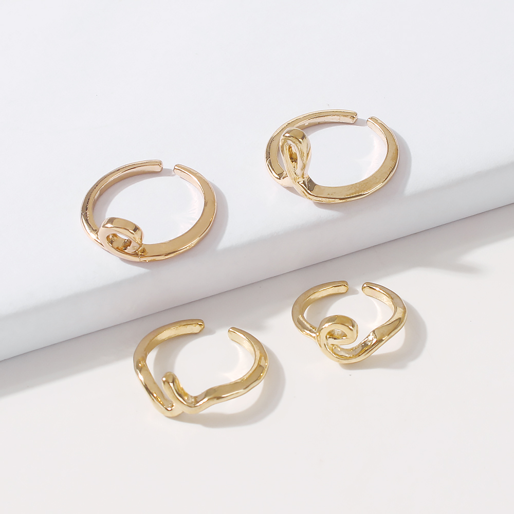 Simple Geometric Twisted Fashion Set Ring display picture 3