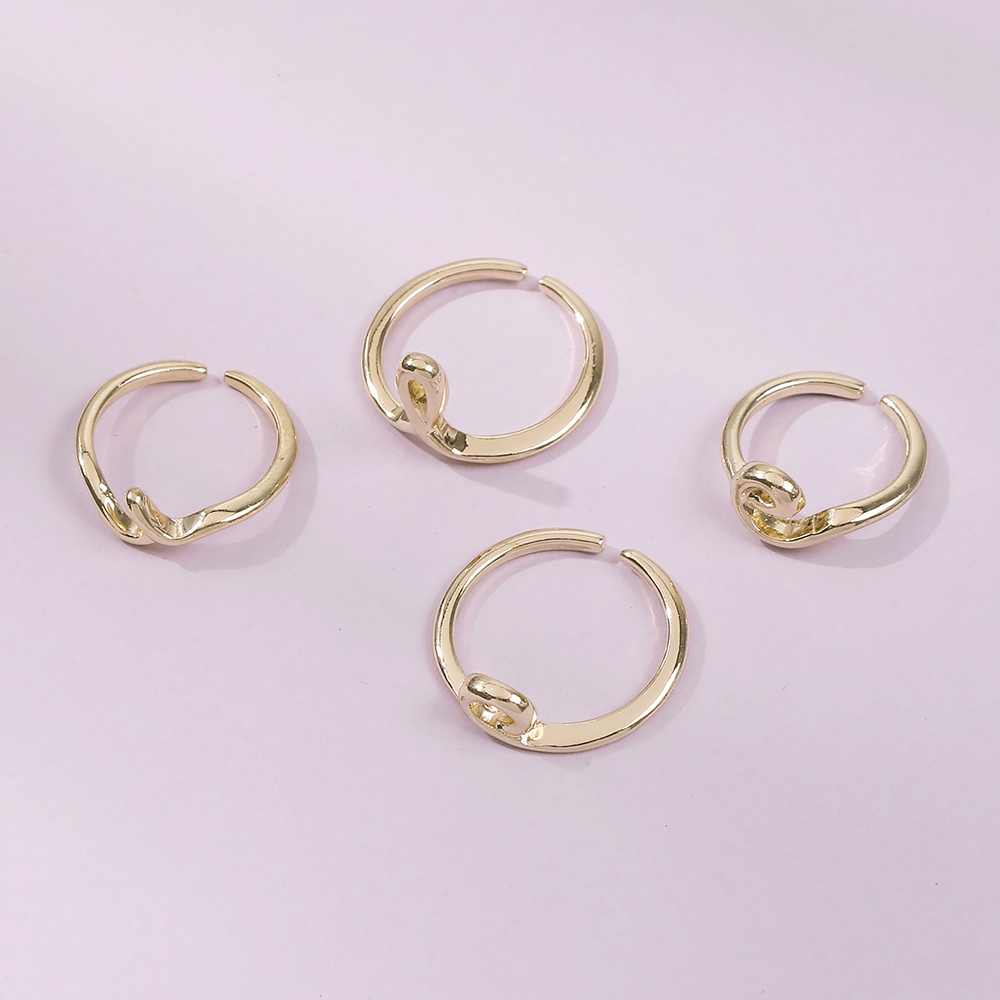 Simple Geometric Twisted Fashion Set Ring display picture 4