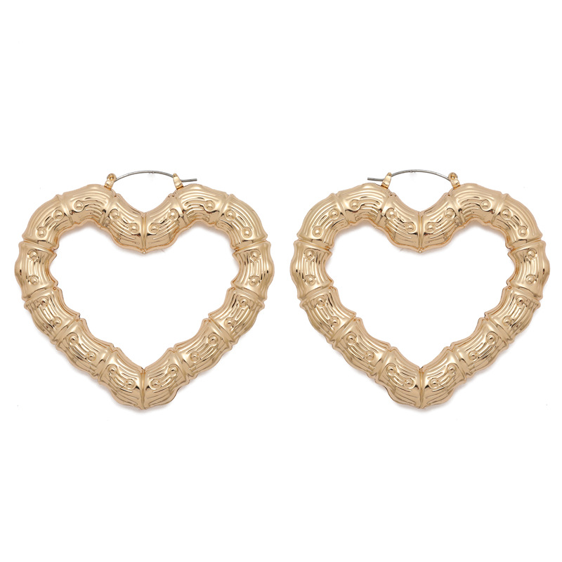 Grandes Boucles D&#39;oreilles En Bambou Boucles D&#39;oreilles En Or Exagéré Européen Et Américain display picture 6