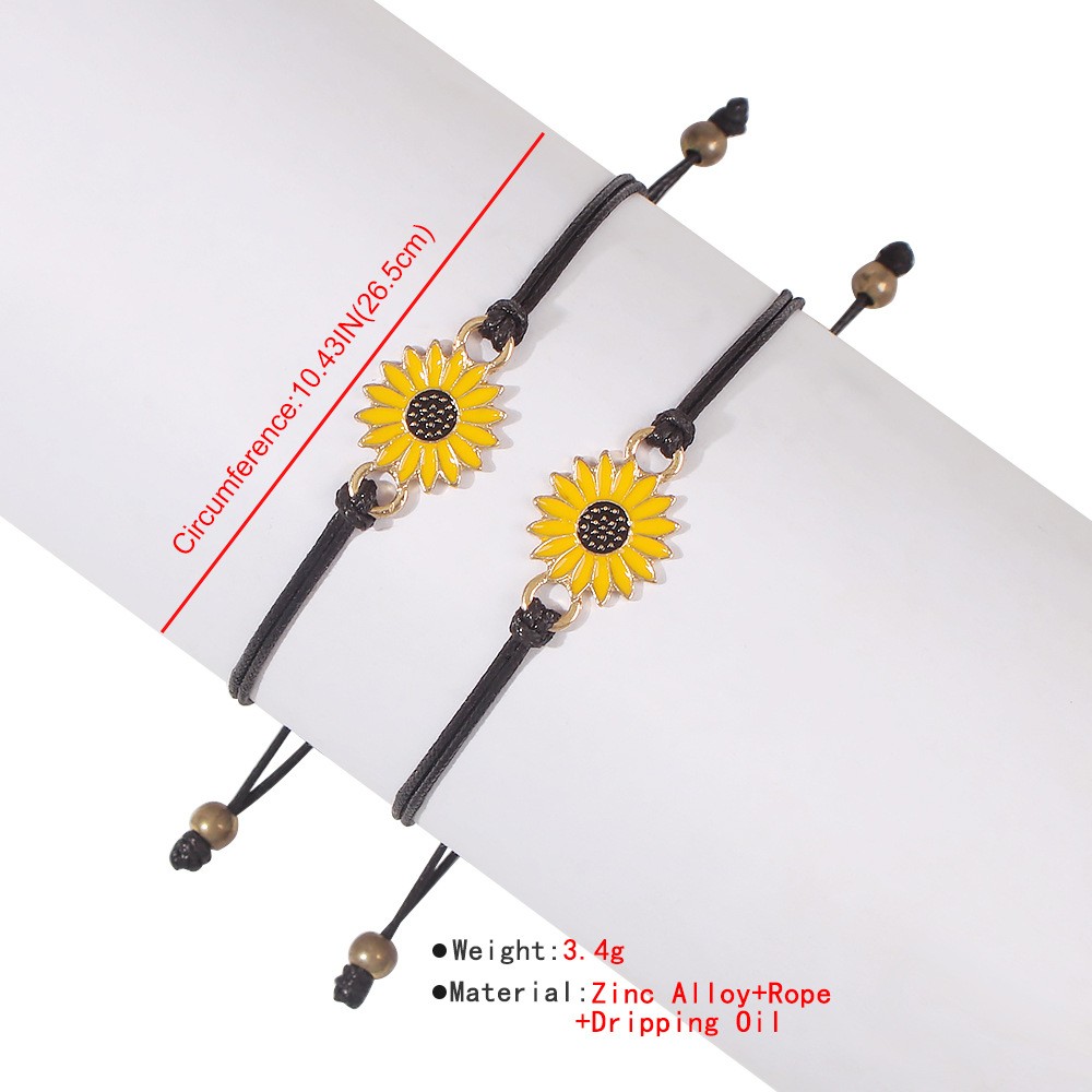 Ensemble De Bracelets De Fleurs De Soleil Créatif Pour Couple D&#39;amitié display picture 1