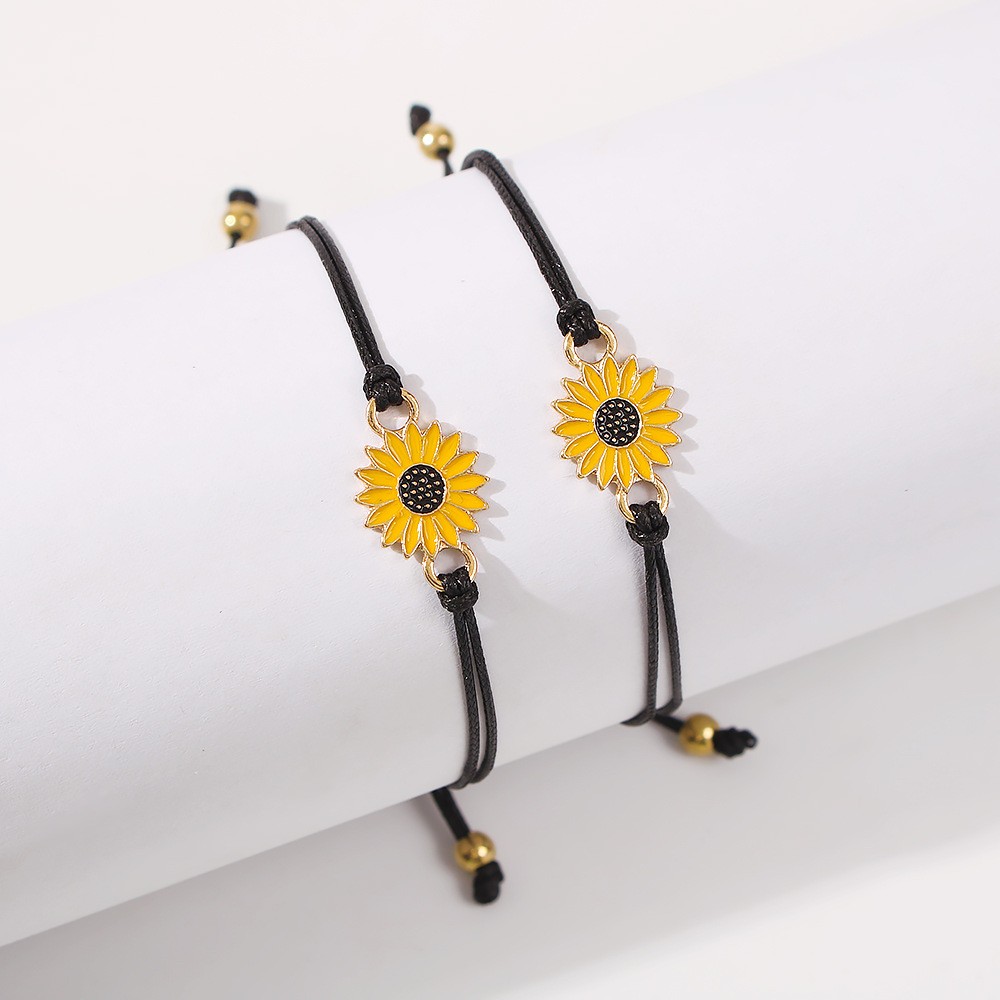Freundschaftspaar Kreatives Sonnenblumen-armband-set display picture 4