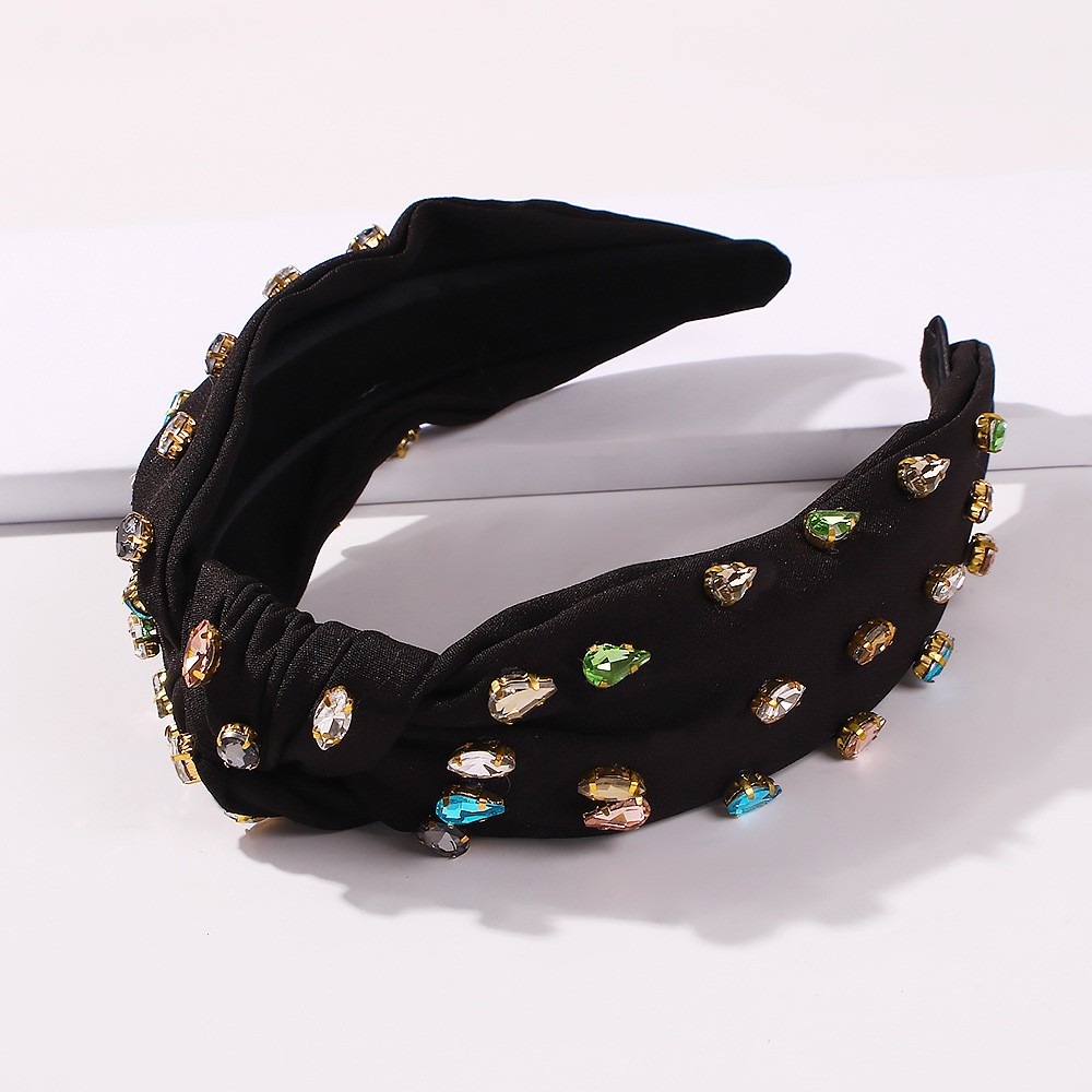 Fashion Fabric Wide-sided Color Rhinestone Headband display picture 3