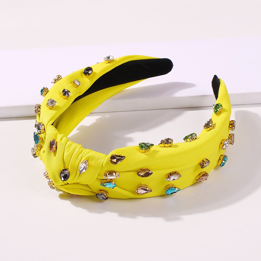 Fashion Fabric Wide-sided Color Rhinestone Headband display picture 4