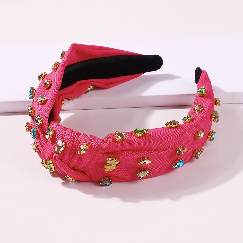 Fashion Fabric Wide-sided Color Rhinestone Headband display picture 5
