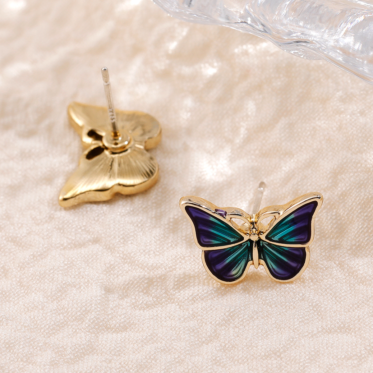 Exquisite Dark Blue Butterfly Shape Fashion Women's Earrings display picture 4
