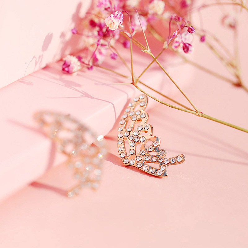 Echtvergoldete Kristallhalskette Einfache Schmetterlings-kristallanhänger-halskette display picture 1
