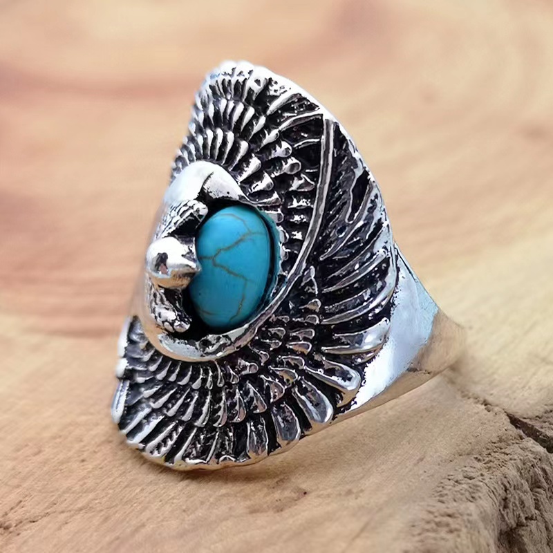 Ethnic Style Animal Alloy Turquoise Ancient Silver-plated display picture 3