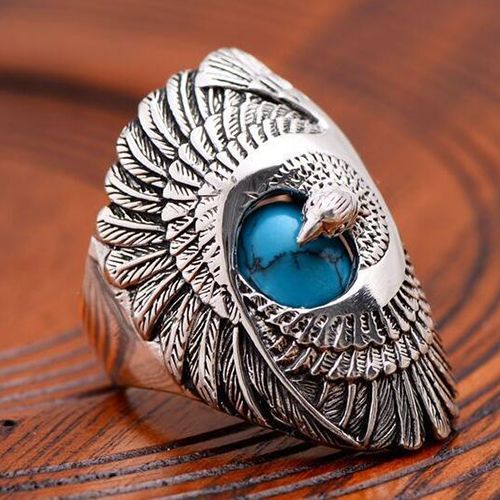 Ethnic Style Animal Alloy Turquoise Ancient Silver-plated display picture 4