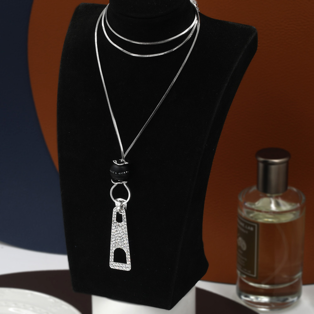 Mode Klassische Reißverschluss Anhänger Halskette Pullover Kette display picture 1
