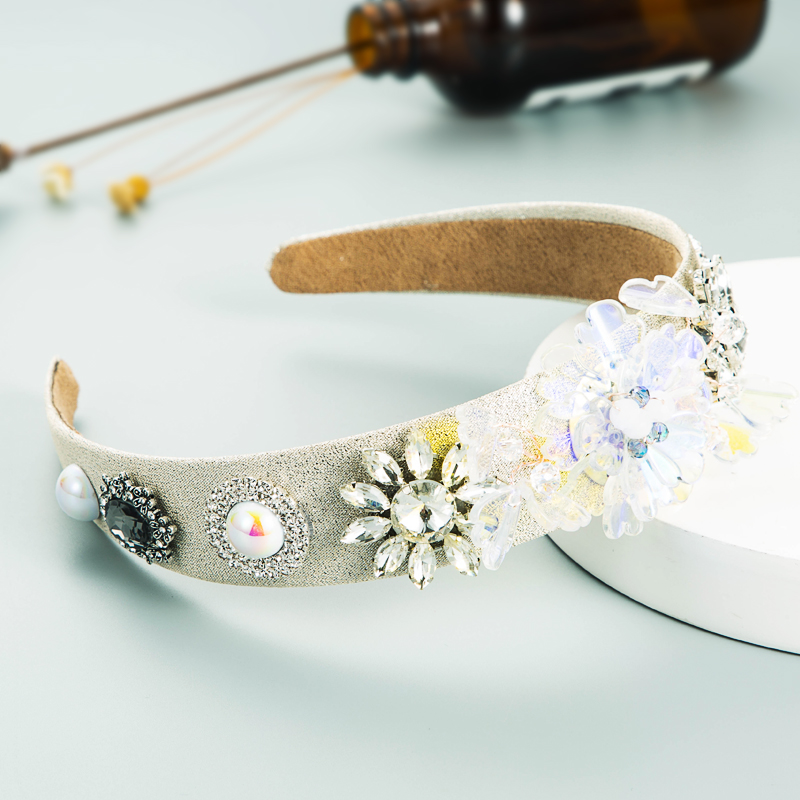 Mode-persönlichkeit Barock-diamantblumen-stirnband Mit Breiter Krempe display picture 3
