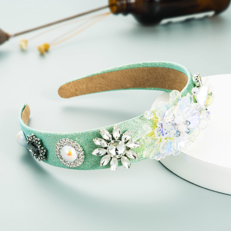 Fashion Personality Baroque Diamond Flower Wide-brimmed Headband display picture 4