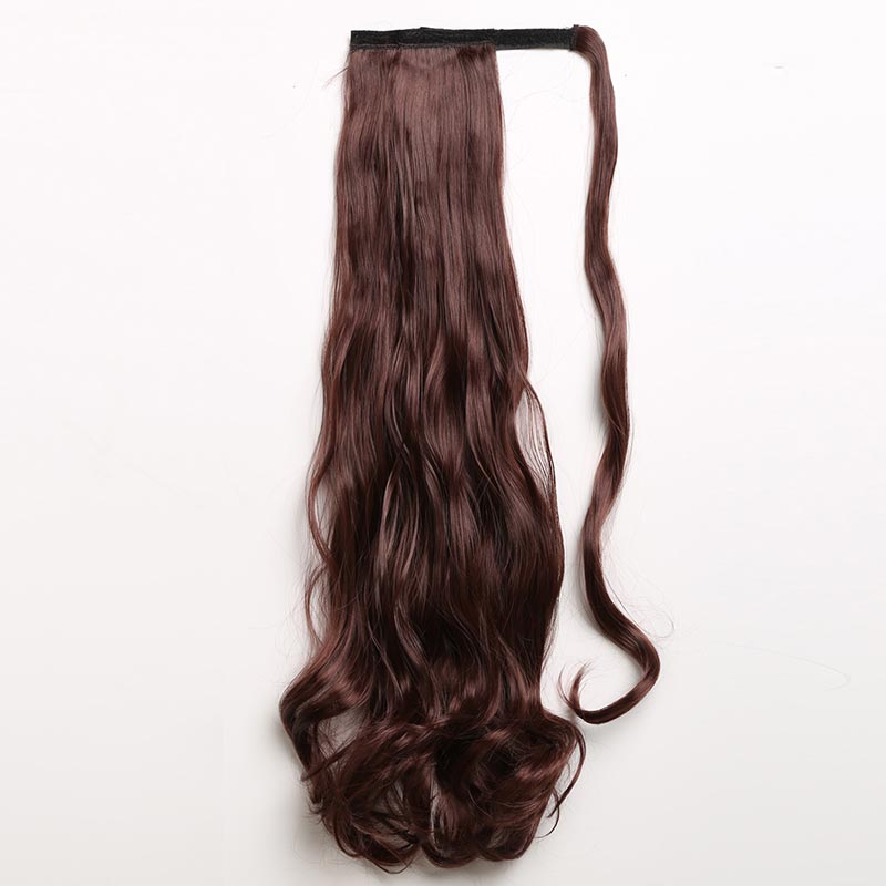 Long Curly Chemical Fiber Big Wave Hair Extension Piece Velcro Ponytail Wig Piece display picture 7