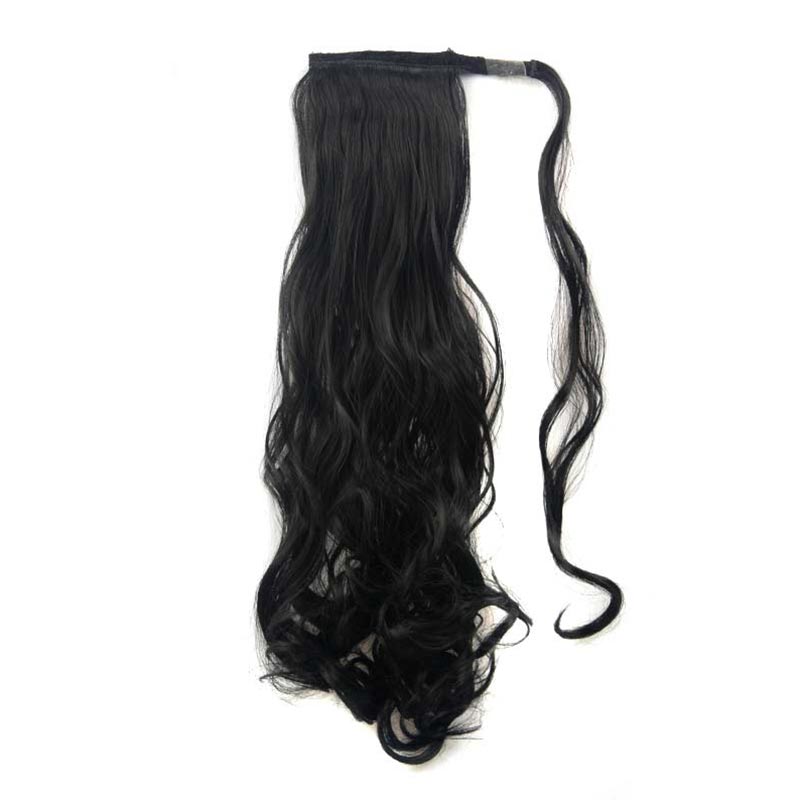 Long Curly Chemical Fiber Big Wave Hair Extension Piece Velcro Ponytail Wig Piece display picture 9