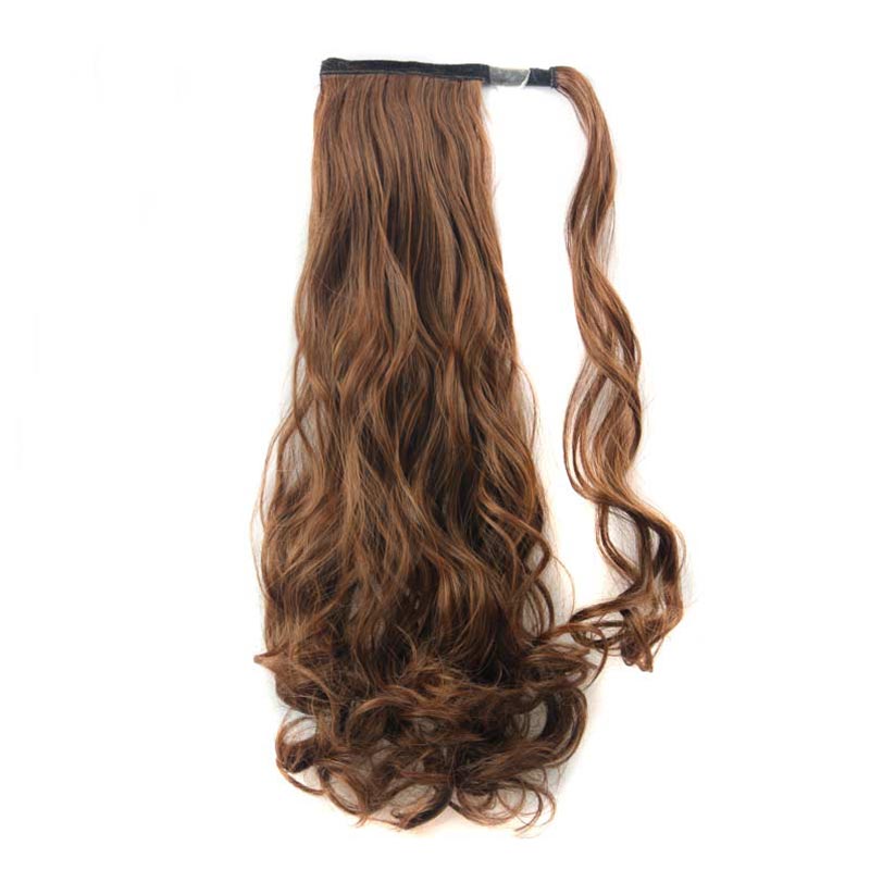 Long Curly Chemical Fiber Big Wave Hair Extension Piece Velcro Ponytail Wig Piece display picture 10